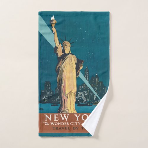 New York City Vintage Travel Poster Tote Bath Towel Set