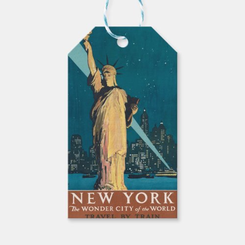 New York City Vintage Travel Poster Tote Gift Tags