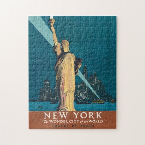 New York City Vintage Travel Poster Tote Jigsaw Puzzle
