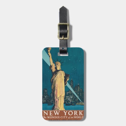 New York City Vintage Travel Poster Tote Luggage Tag