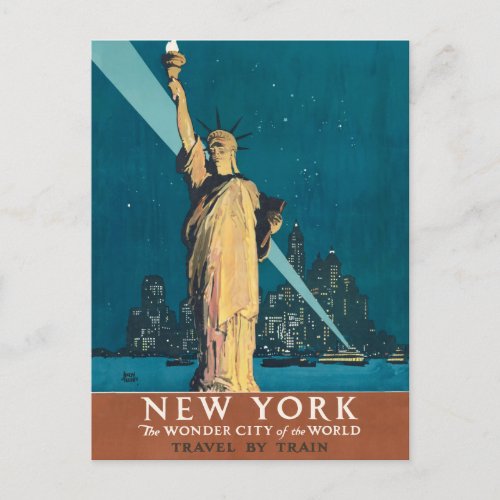 New York City Vintage Travel Poster Tote Postcard
