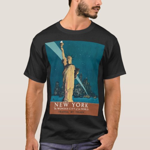 New York City Vintage Travel Poster Tote T_Shirt