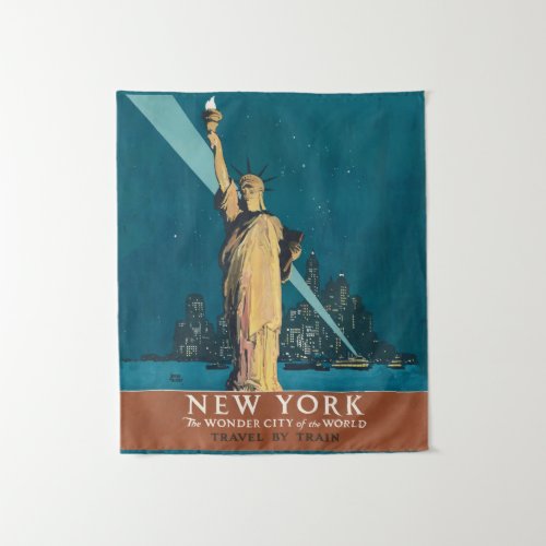 New York City Vintage Travel Poster Tote Tapestry