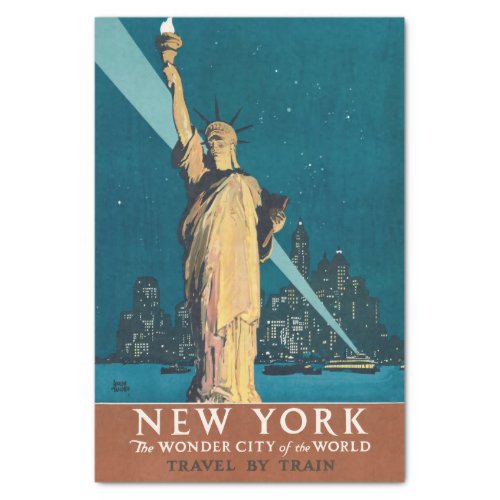 New York City Vintage Travel Poster Tote Tissue Paper