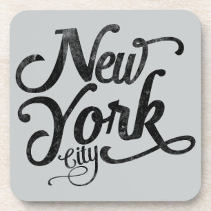 New York City vintage typography Drink Coaster