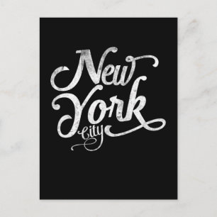 New York City vintage typography Postcard