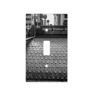 New York City Wall Street Photo in Black & White Light Switch Cover
