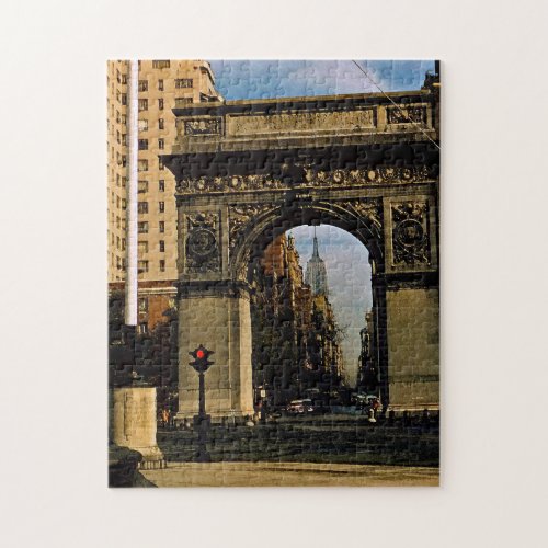 New York City Washington Square Watercolor 1953  Jigsaw Puzzle
