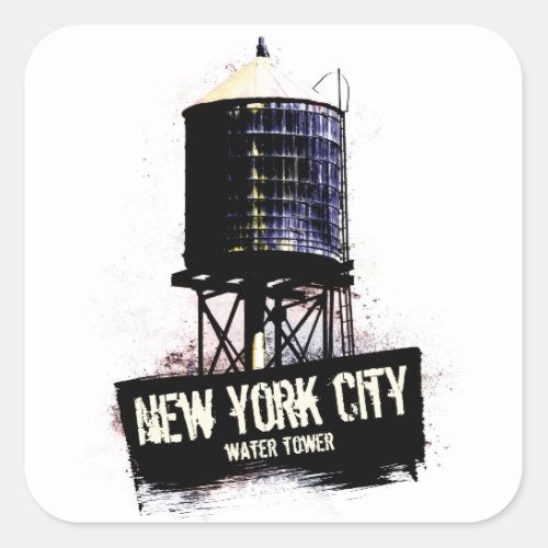 New York City Water Tower Square Sticker