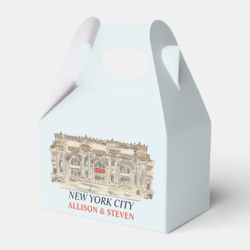New york city watercolor favor boxes