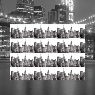 New York city watercolor Manhattan skyline Black Tissue Paper