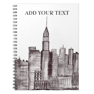 New York city watercolor Manhattan skyline  Notebook