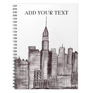 New York city watercolor Manhattan skyline  Notebook