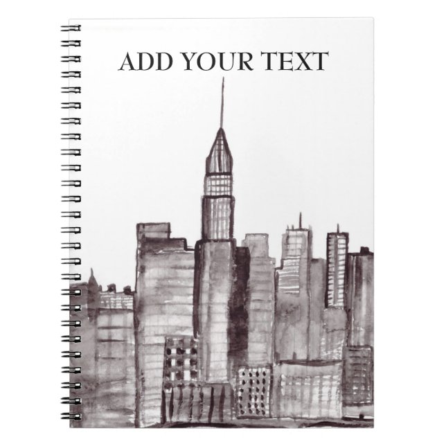 New York city watercolor Manhattan skyline  Notebook (Front)