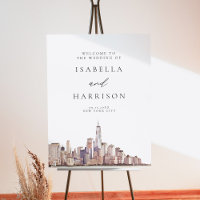 NEW YORK CITY Watercolor Skyline Wedding Welcome