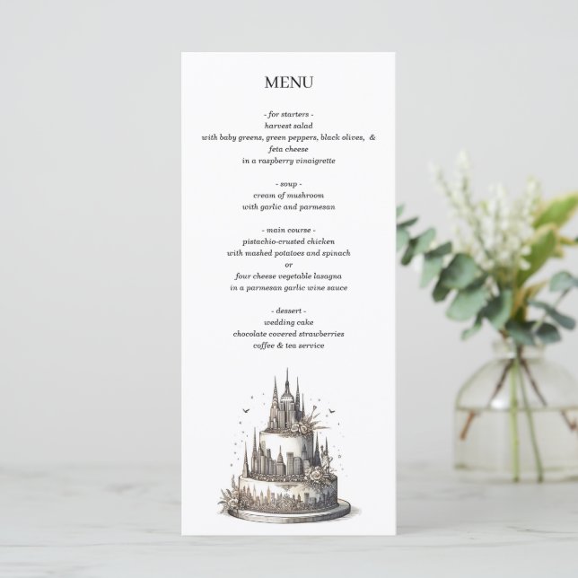 New York City Wedding Cake Menu (Standing Front)