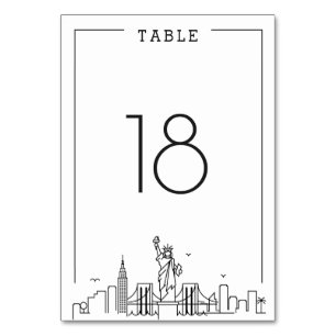 New York City Wedding Table Number