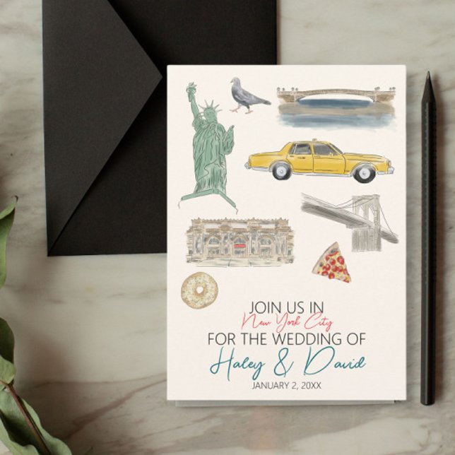 New York City Wedding Watercolor  Save The Date (Creator Uploaded)