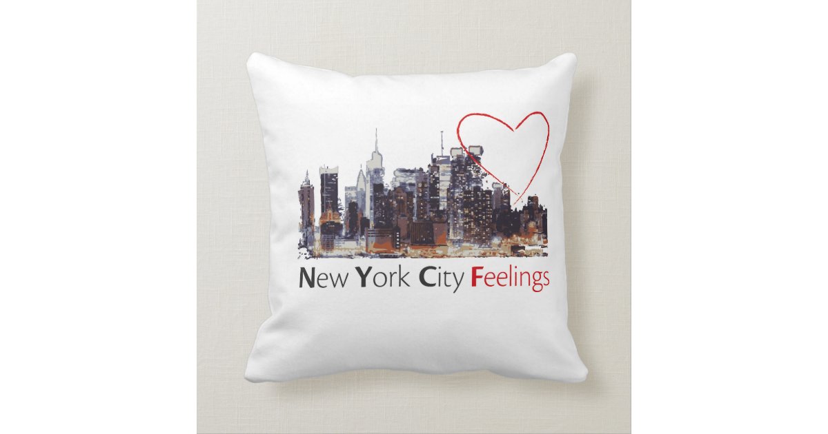 New York City White Pillow