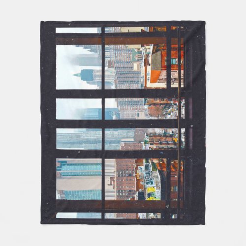 New York City Window Fleece Blanket