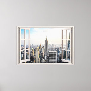 New York City Window View Canvas Print