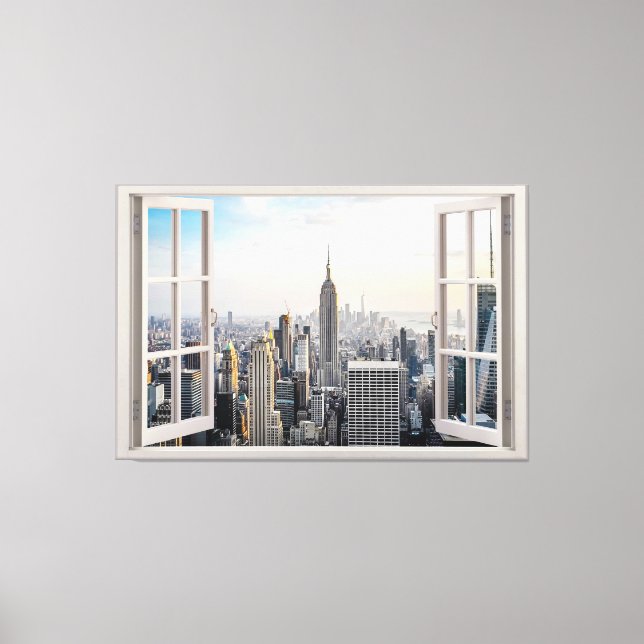 New York City Window View Canvas Print (Front)