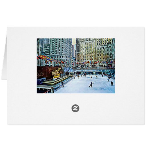 New York City Winter Horse Digital Art Christmas (Back Horizontal)