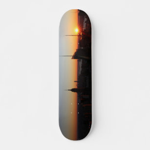 New York City Winter Sunset Photo Skateboard