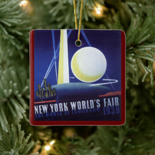 New York City World's Fair in 1939, Vintage Travel Ceramic Ornament