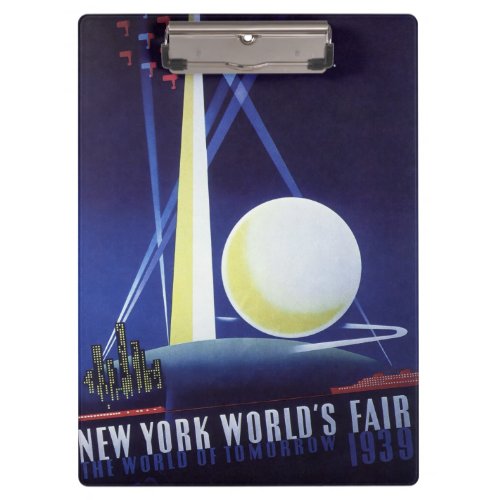 New York City Worlds Fair in 1939 Vintage Travel Clipboard