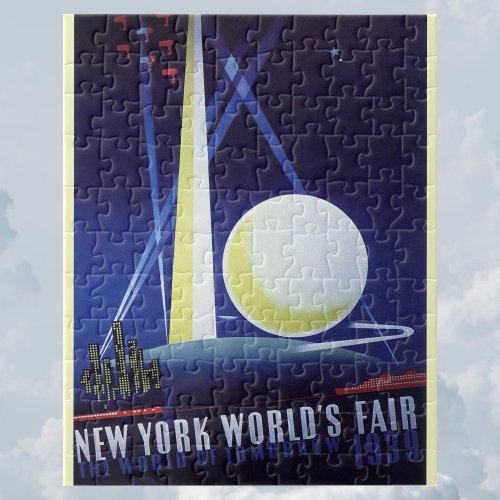 New York City Worlds Fair in 1939 Vintage Travel Jigsaw Puzzle