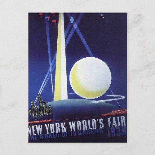 New York City Worlds Fair in 1939 Vintage Travel Postcard