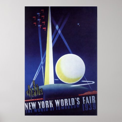 New York City Worlds Fair in 1939 Vintage Travel Poster