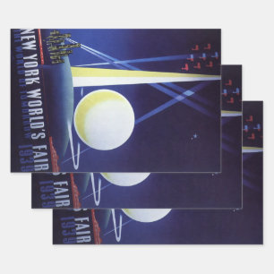 New York City World's Fair in 1939, Vintage Travel Wrapping Paper Sheets