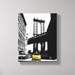 New York City Yellow Taxi Brooklyn Bridge Pop Art Canvas Print<br><div class="desc">Nyc New York City Yellow Taxi Brooklyn Bridge Pop Art Canvas Art Print.</div>
