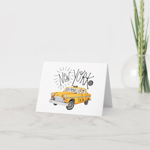 New York City Yellow Taxi Cab Car Greeting Card