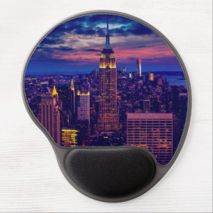 New York Cityscape at Night Gel Mouse Pad