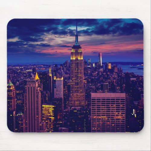 New York Cityscape at Night Mouse Pad