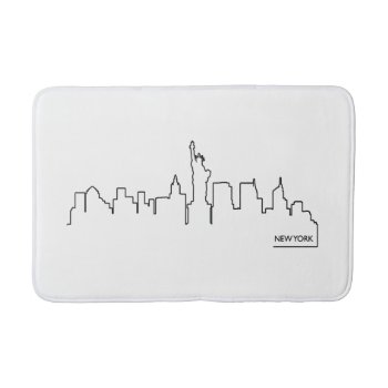 New York Cityscape Bathroom Mat by peculiardesign at Zazzle