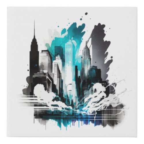 New York Cityscape Faux Canvas Print