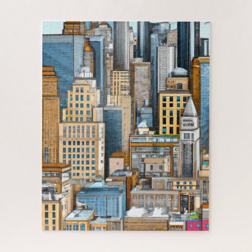 New York Cityscape Illustration Jigsaw Puzzle
