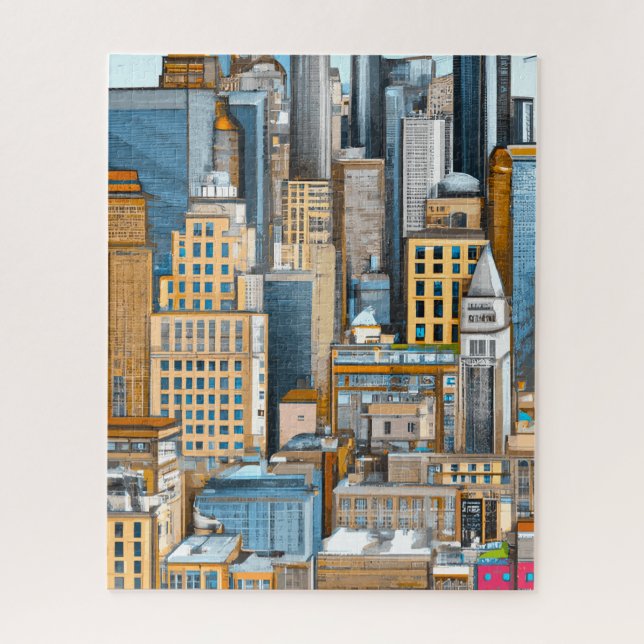New York Cityscape Illustration Jigsaw Puzzle (Vertical)