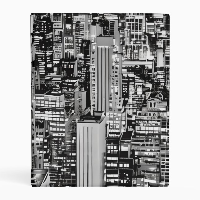 New York Cityscape in Black and White Mini Binder (Front)