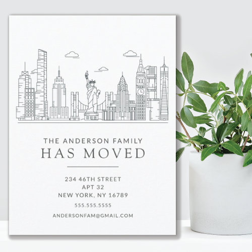 New York Cityscape Moving Announcement Card