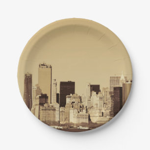 New York Cityscape Paper Plates