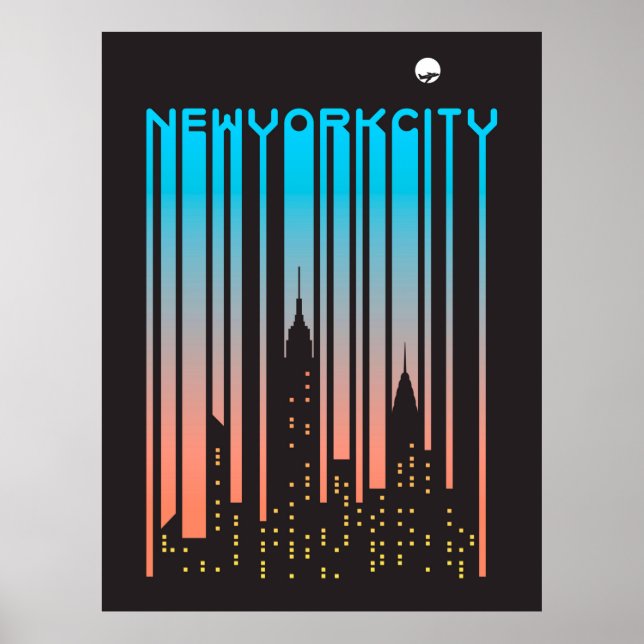 New York Cityscape Skyscrapers Poster (Front)