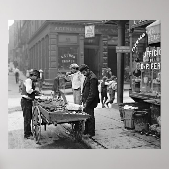 New York Clam Seller in Mulberry Bend 1900 Poster (Front)