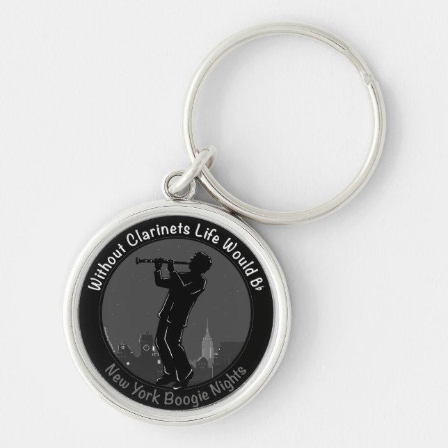 New York Clarinet Player Keychain (Front)