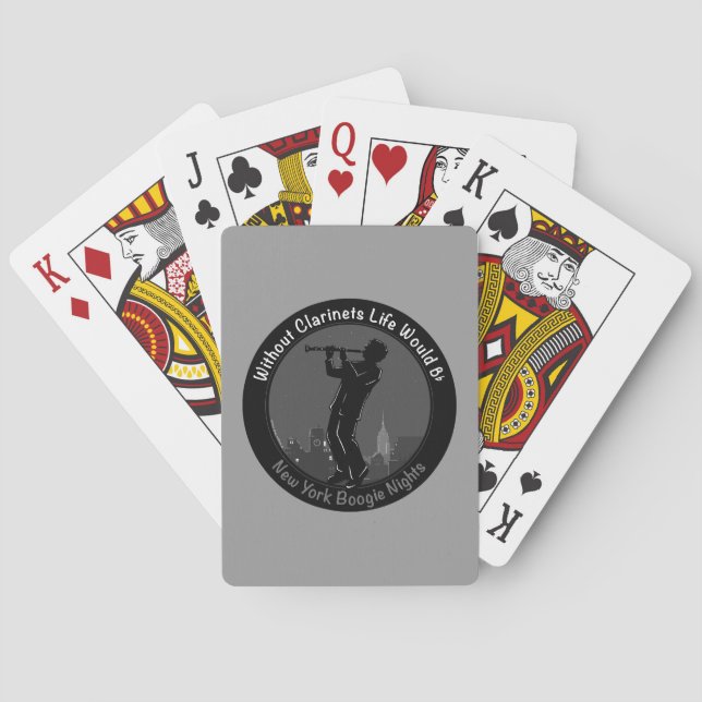 New York Clarinet Player Poker Cards (Back)