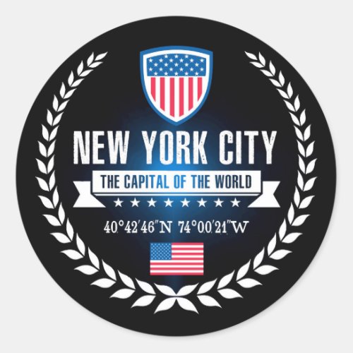 New York Classic Round Sticker